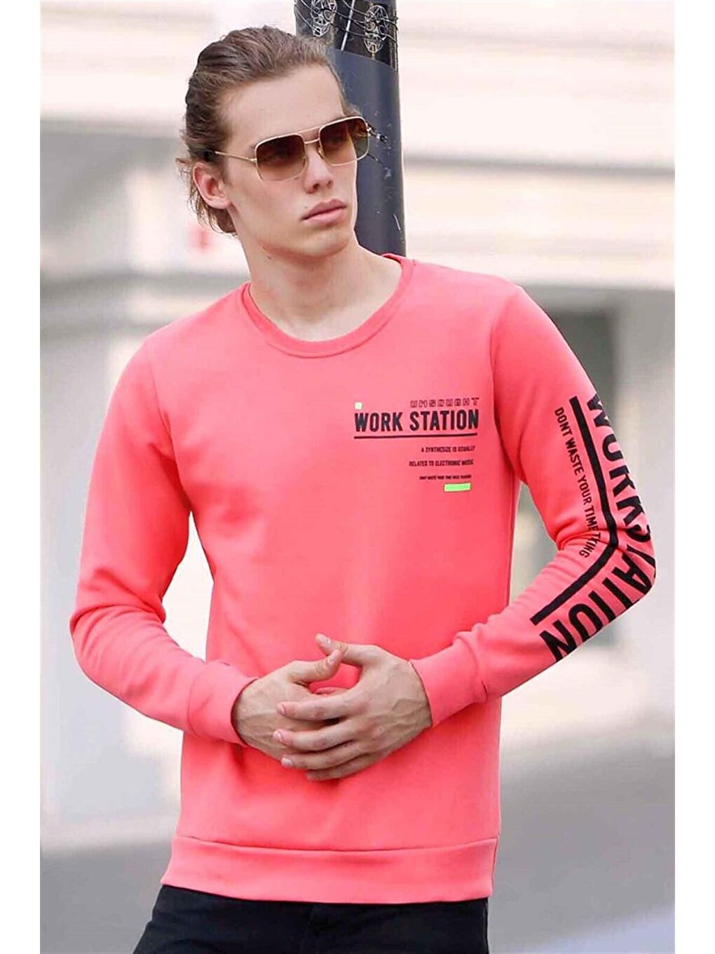 Baskılı Pembe Sweatshirt 4161