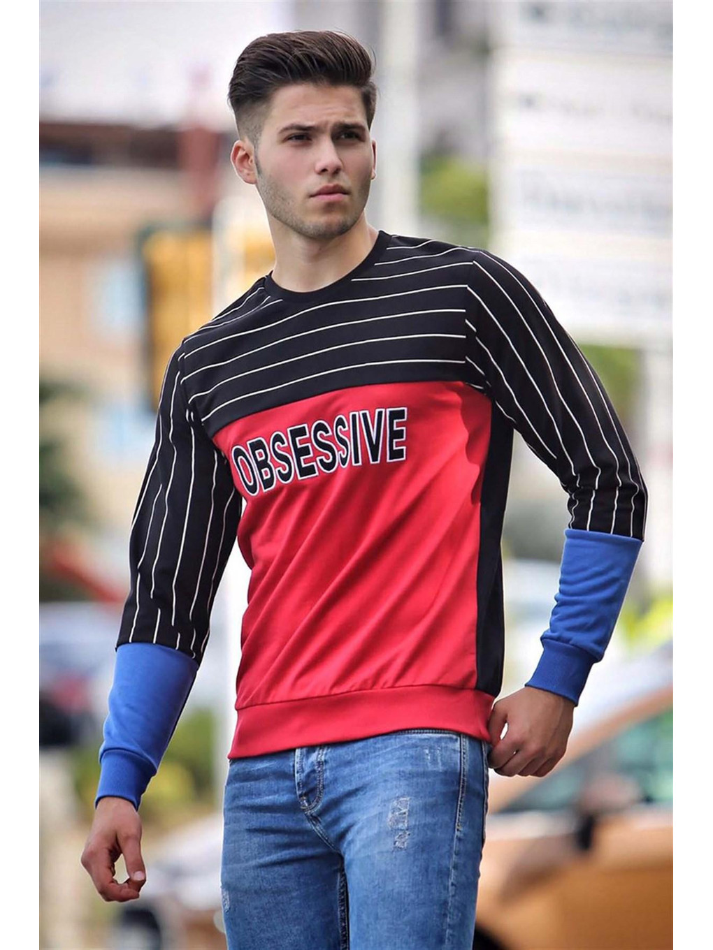 Baskılı Bordo Sweatshirt 4184