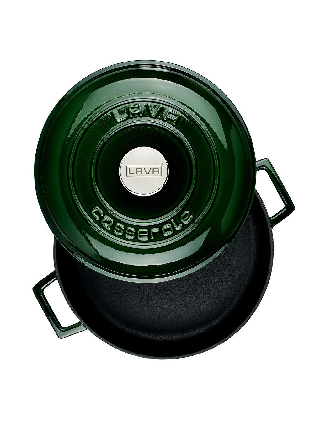 Yeşil Çok Amaçlı Yayvan Tencere Döküm Demir Kubbe Form Kapak Premium Serisi Çap(Ø)28cm.-1