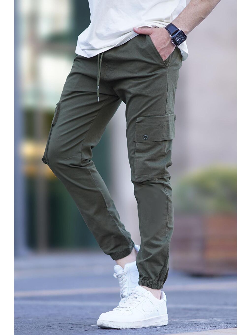 Haki Kargo Cep Jogger Pantolon 5647