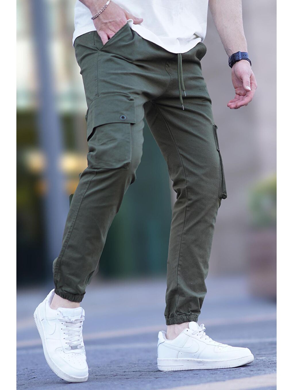 Haki Kargo Cep Jogger Pantolon 5647-2