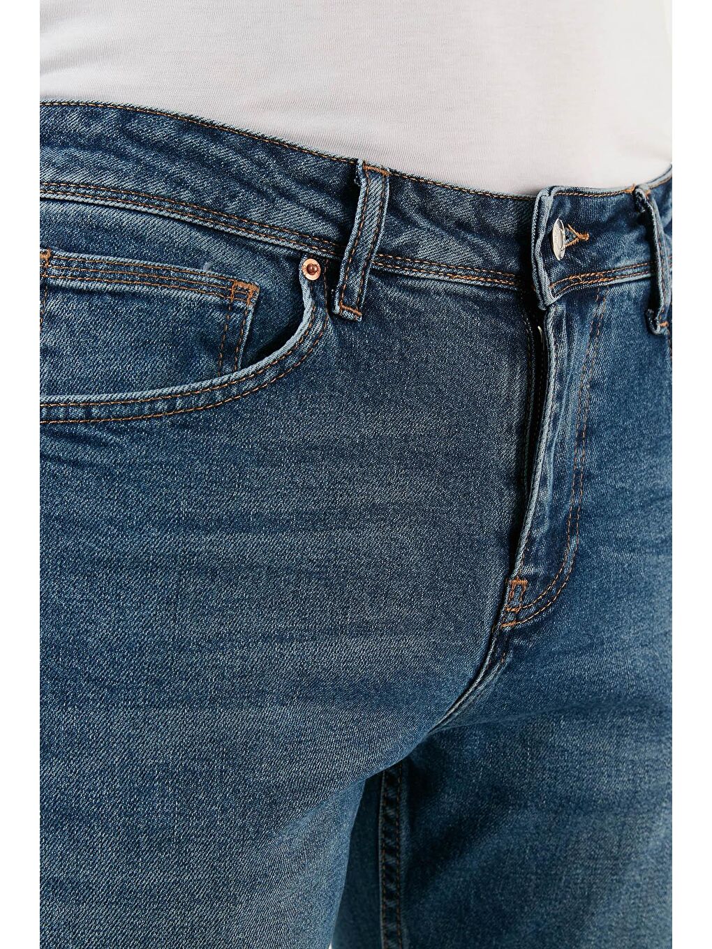 Mavi Pamuklu Yüksek Bel Slim Fit Boru Paça Jeans 3002G114TOKYO-4