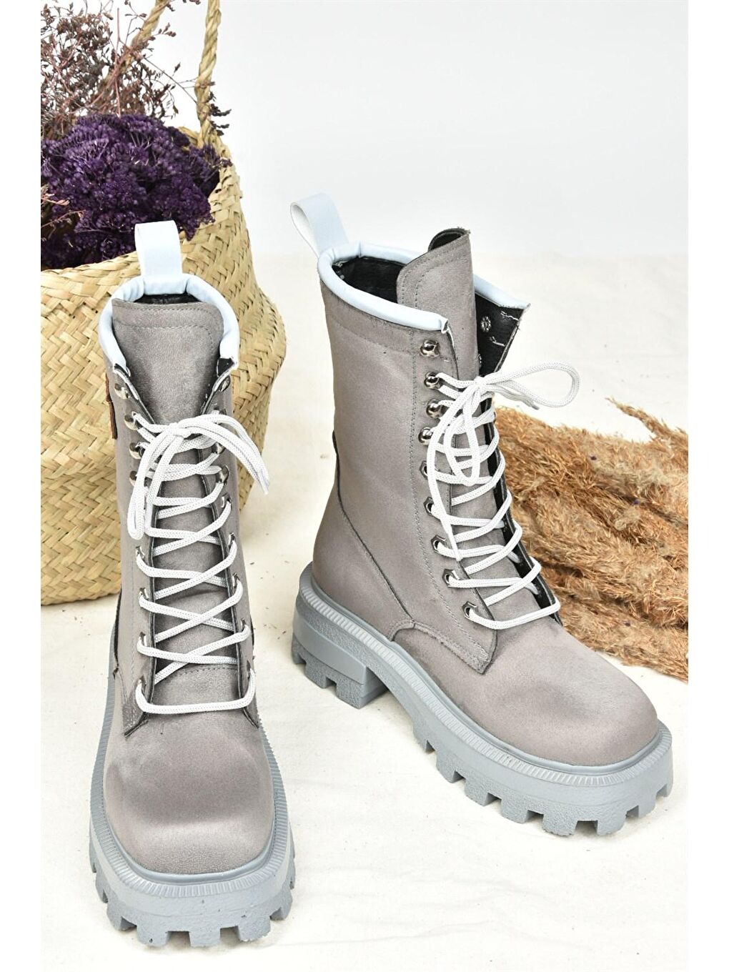 L9739160 Gri Kadın Bot-3