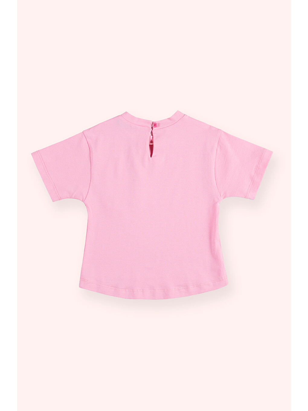 Kız Bebek Cebi Fırfır Detaylı Pembe Tişört-2
