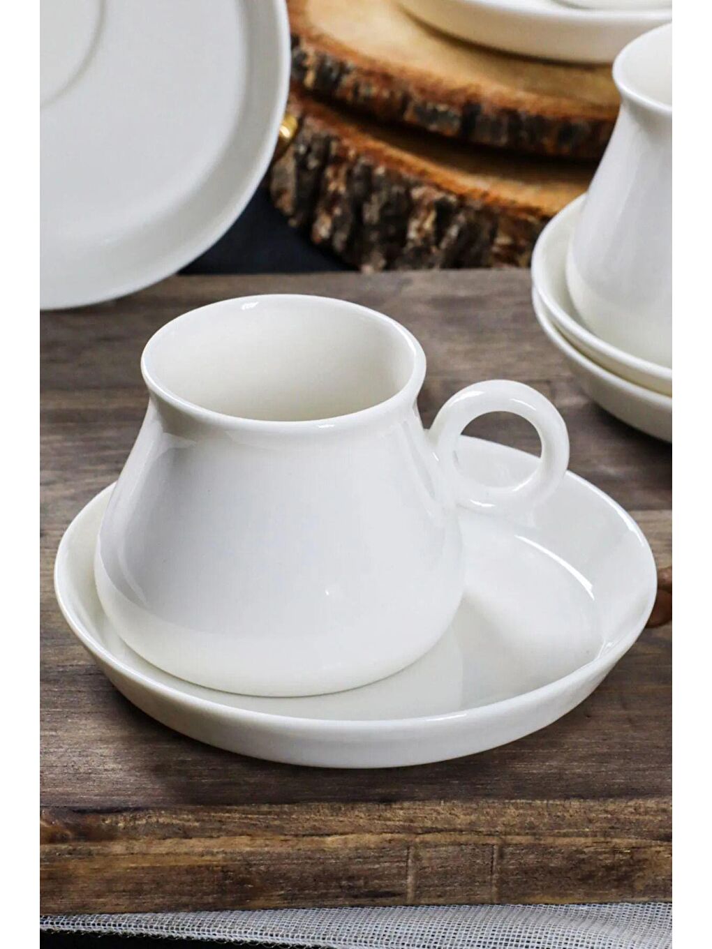 Pablo 6'lı Beyaz Porselen Kahve Fincan Takımı-1
