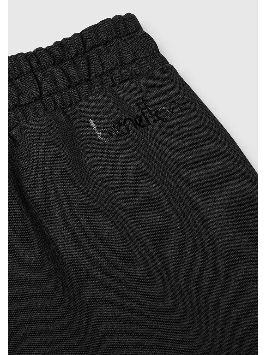 Kadın Siyah %100 Pamuk Manşetli Beli Lastikli Regular Fit Eşofman Altı-5