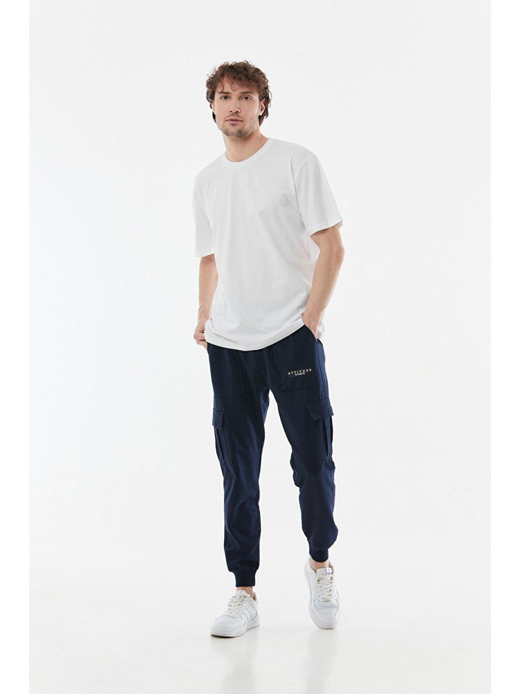 Beyaz Arkası Baskılı Bisiklet Yaka Oversize Tişört-4