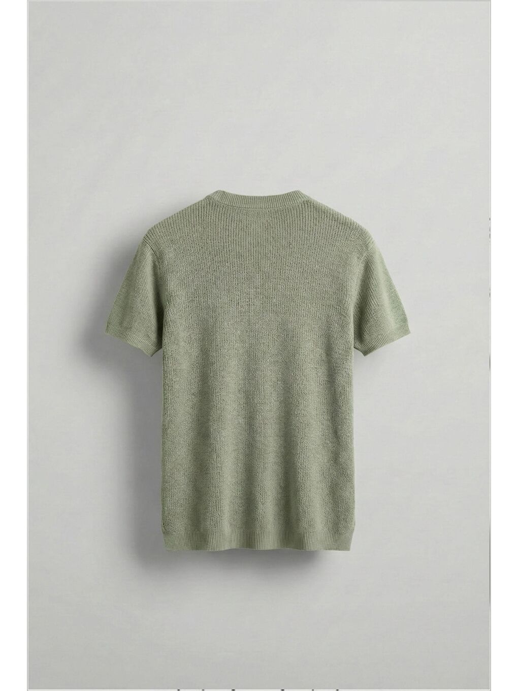 Erkek Regular Fit Bisiklet Yaka Esnek Triko T-Shirt Açık Yeşil-1