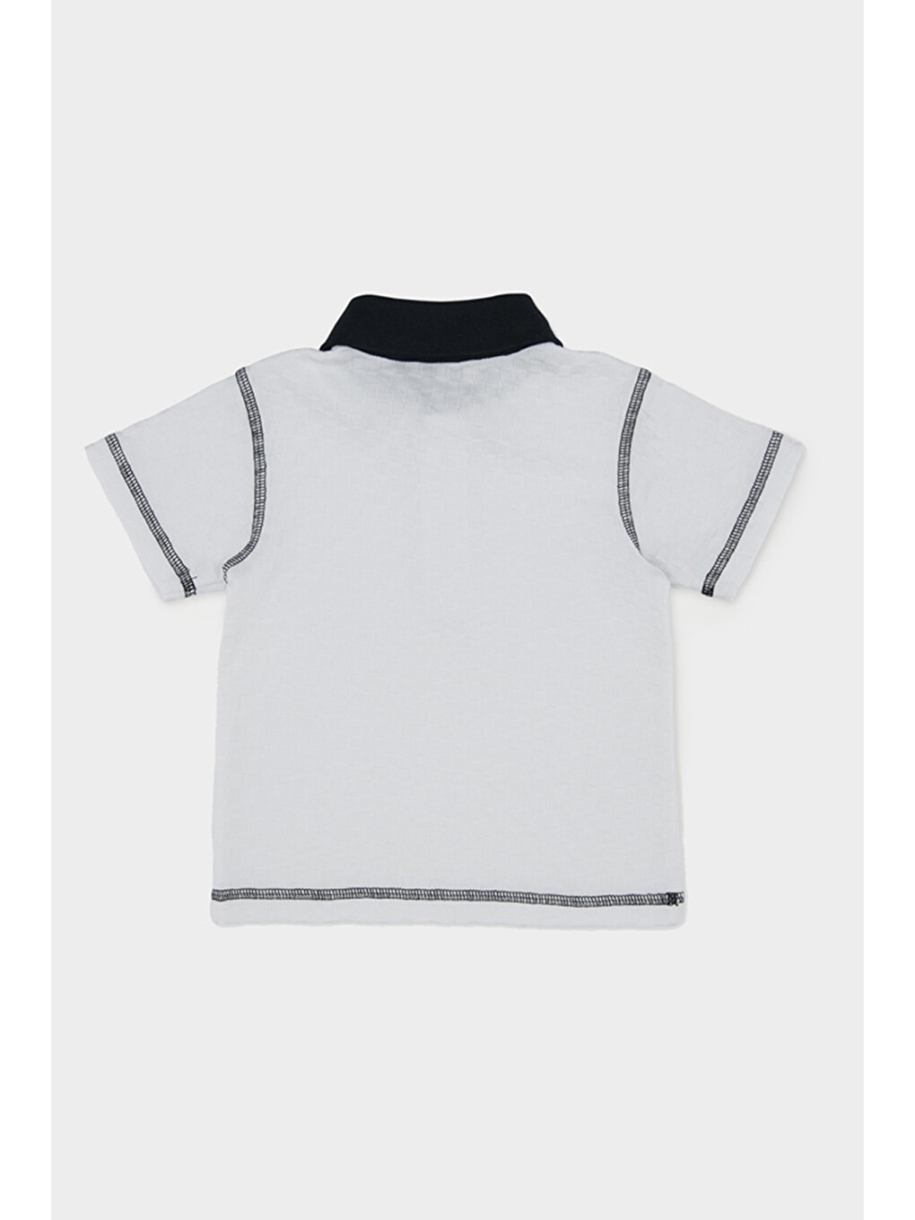 Erkek Bebek Beyaz Polo Yaka Tişört-1