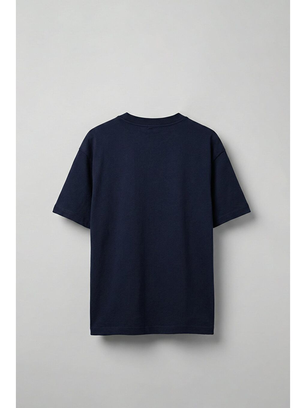 Erkek Oversize Premium Kumaş Gramajlı Basic T-Shirt Lacivert-1