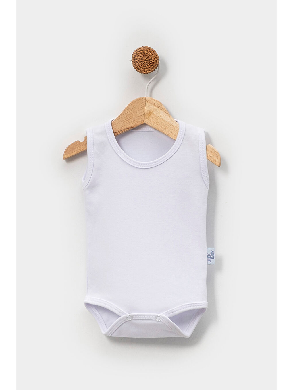 Beyaz 5'Li Zıbın Bebek Askılı Çıtçıtlı Body %100 Pamuk-1