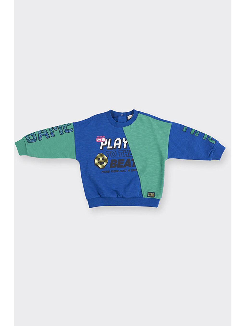 Erkek Bebek Baskılı Mavi Sweatshirt