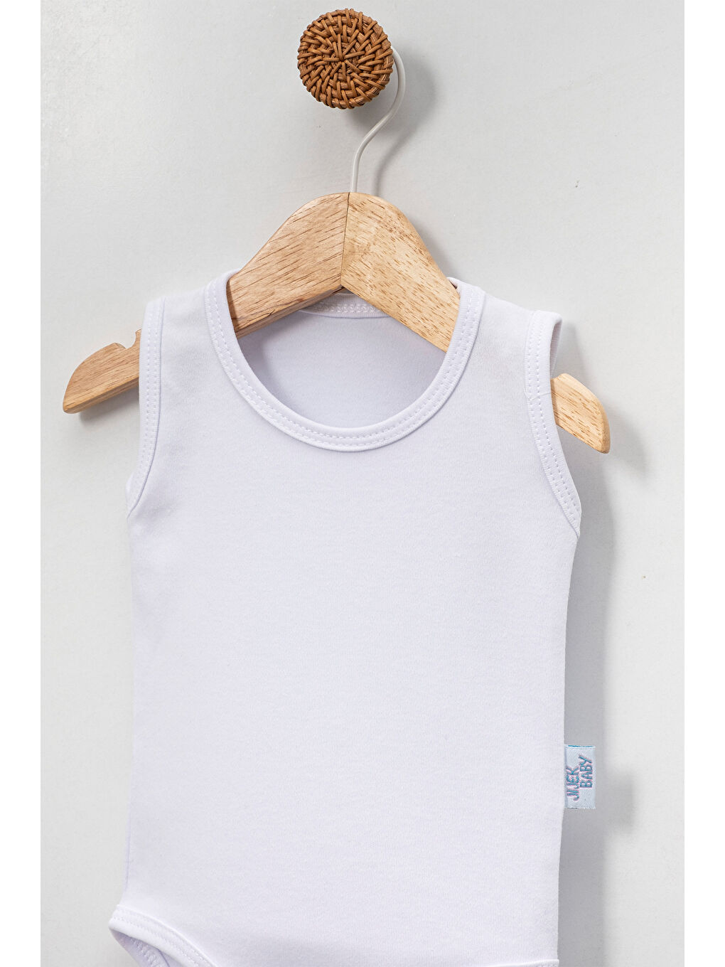 Beyaz 5'Li Zıbın Bebek Askılı Çıtçıtlı Body %100 Pamuk-3