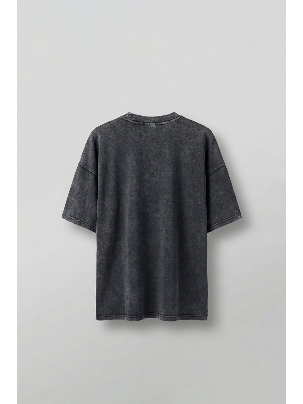 Erkek Oversize %100 Pamuk Yıkamalı To Be Wild Baskılı T-Shirt Koyu Gri-1