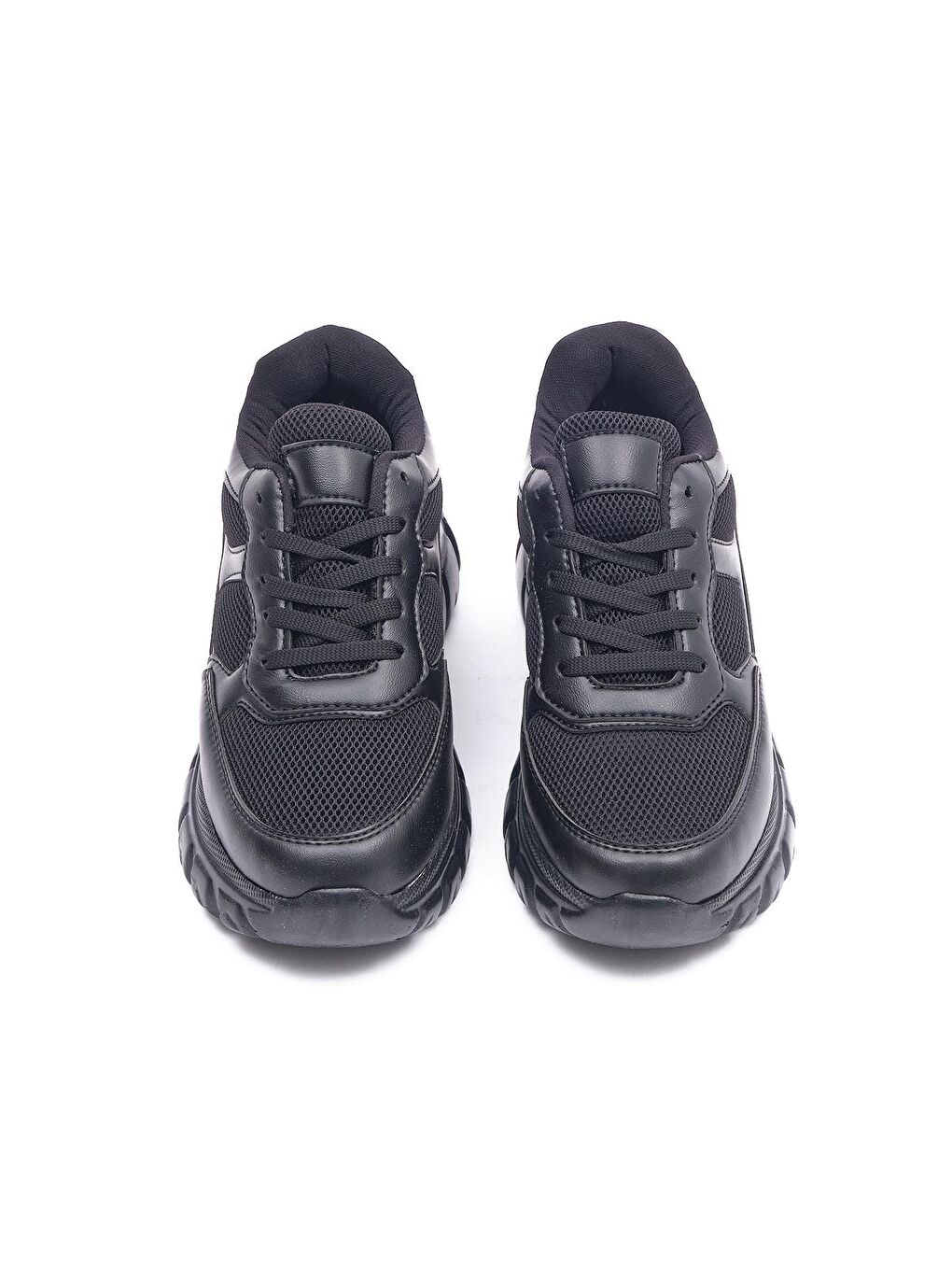 Siyah Valentia Yüksek Kalın Taban Sneaker Ayakkabıkadın-2