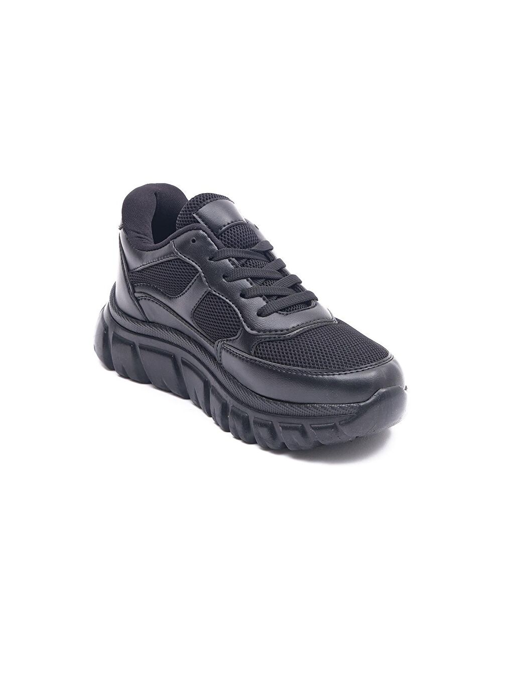 Siyah Valentia Yüksek Kalın Taban Sneaker Ayakkabıkadın-3