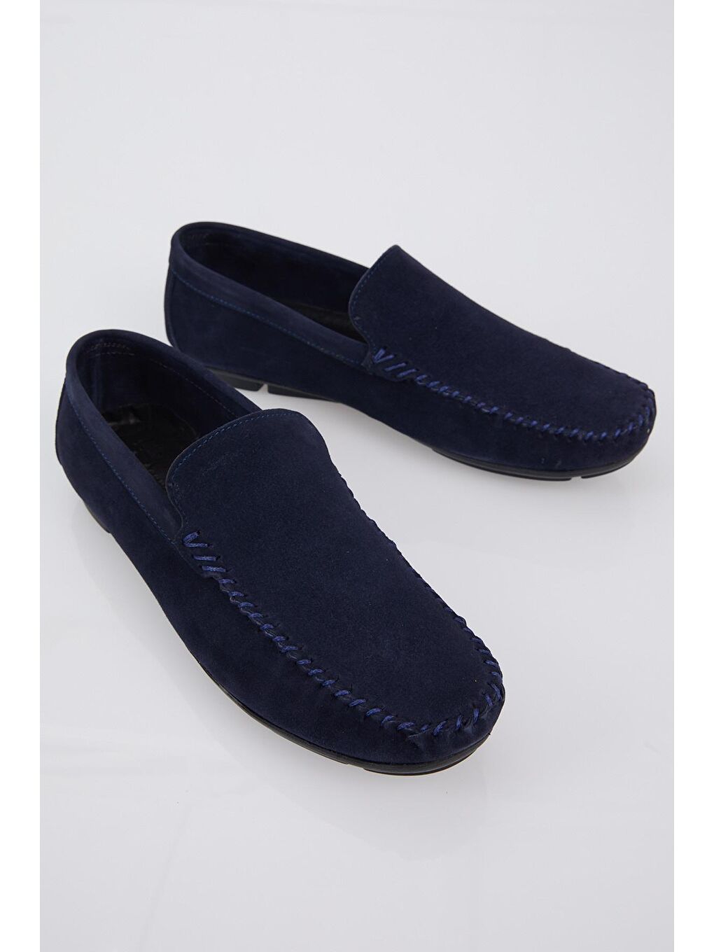 Erkek Lacivert Rahat Kalıp Hakiki Deri Süet Loafer-2