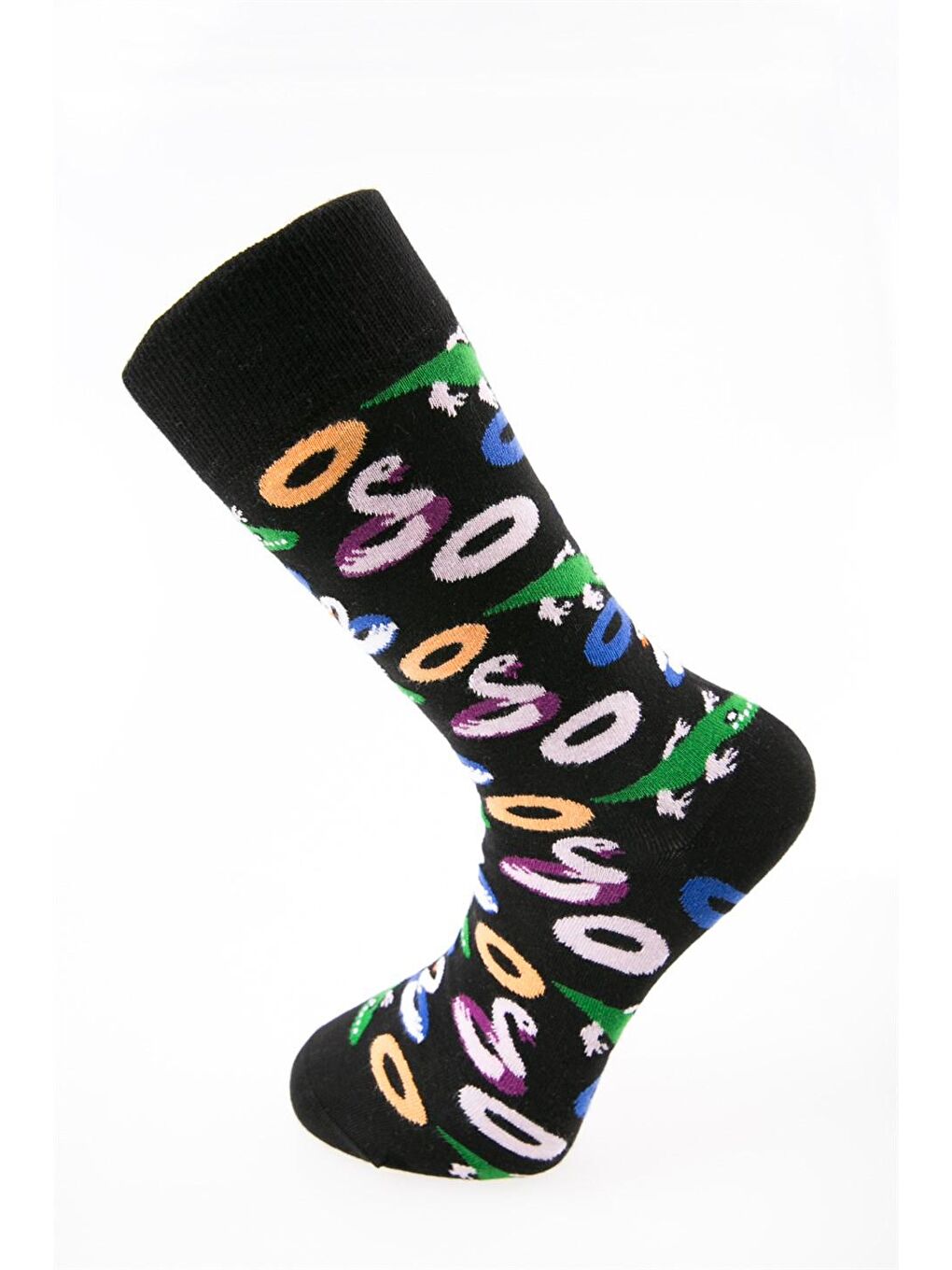 2'li Desenli Turkuaz Siyah Renkli Soket Çorap-1