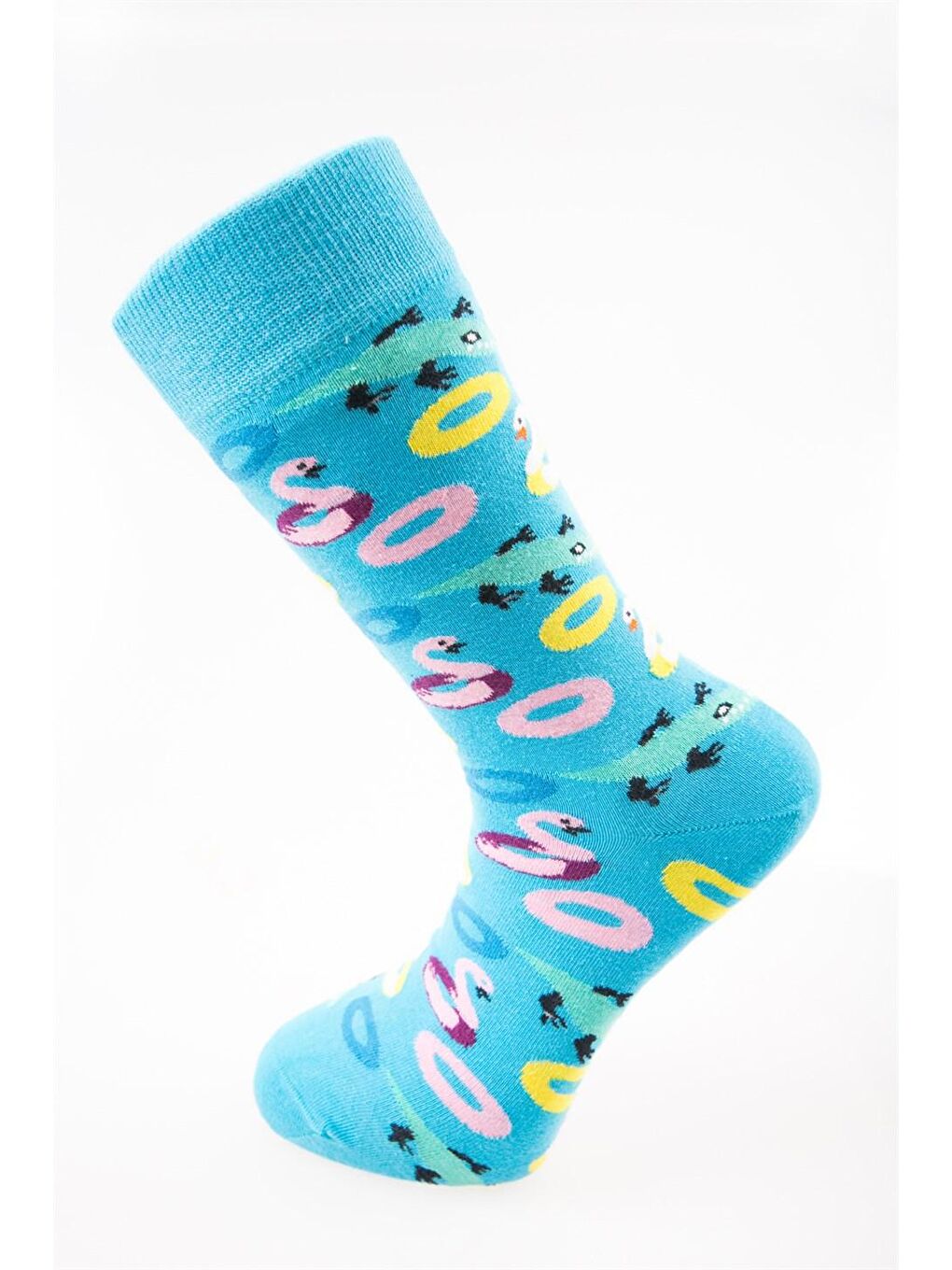 2'li Desenli Turkuaz Siyah Renkli Soket Çorap-2