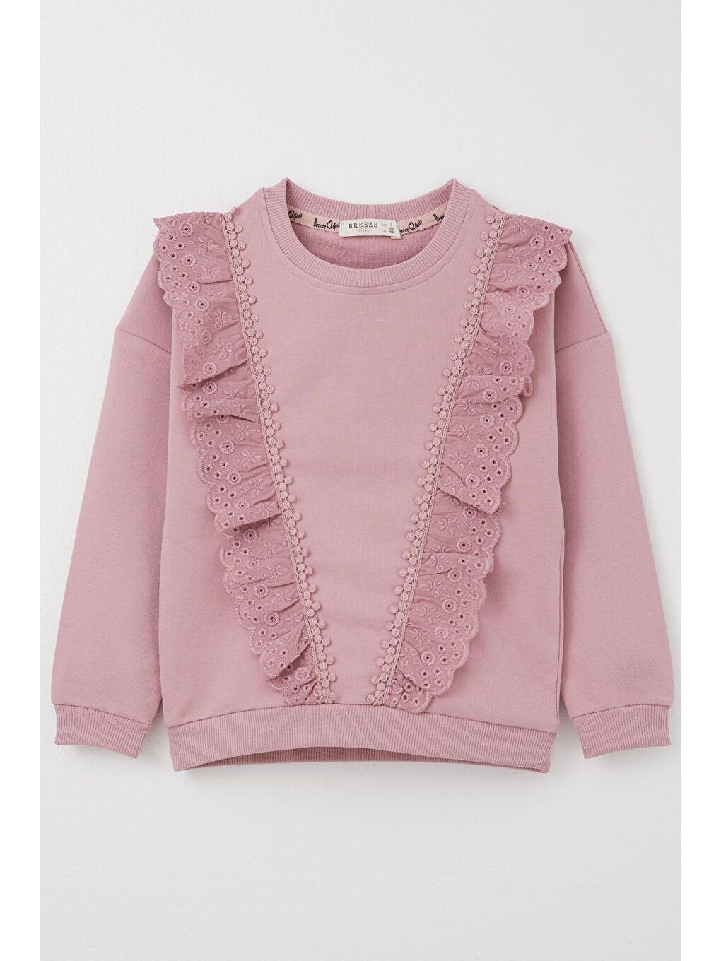 Pembe Kız Çocuk Sweatshirt Güpürlü Gülkurusu (1.5-3 Yaş)-3