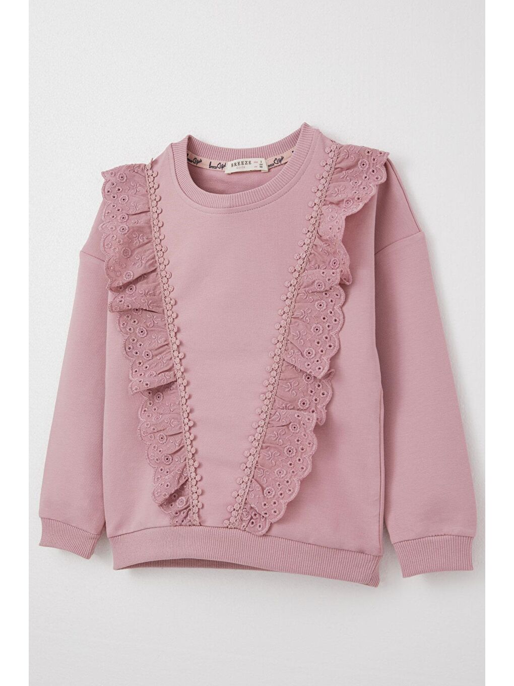 Pembe Kız Çocuk Sweatshirt Güpürlü Gülkurusu (1.5-3 Yaş)-5