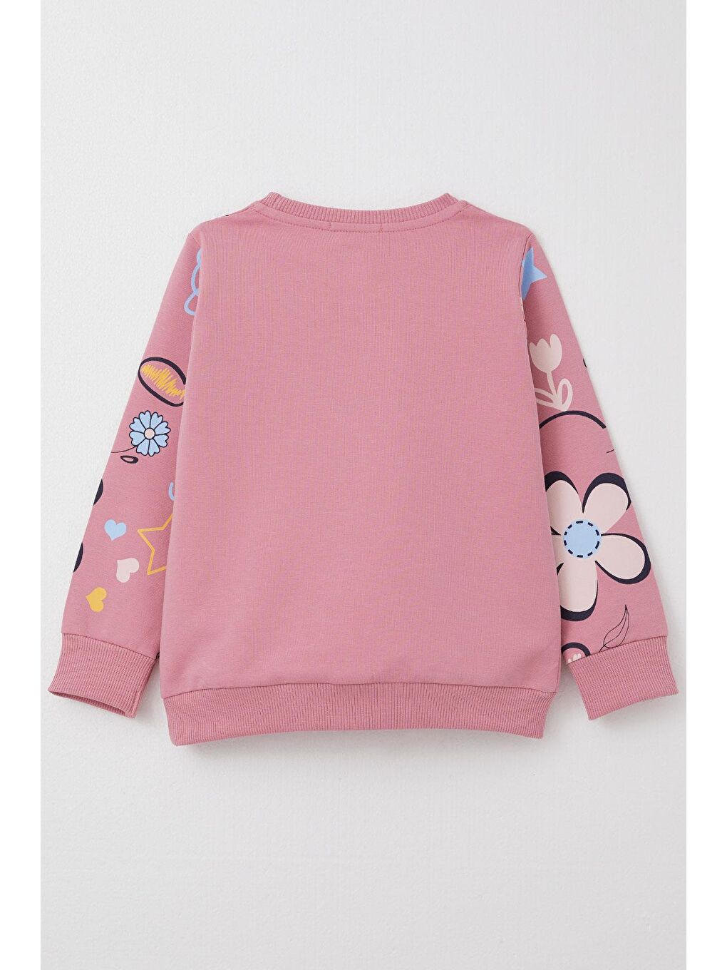 Pembe Kız Çocuk Sweatshirt Bahar Temalı Çiçek Desenli Gülkurusu (2-3 Yaş)-4