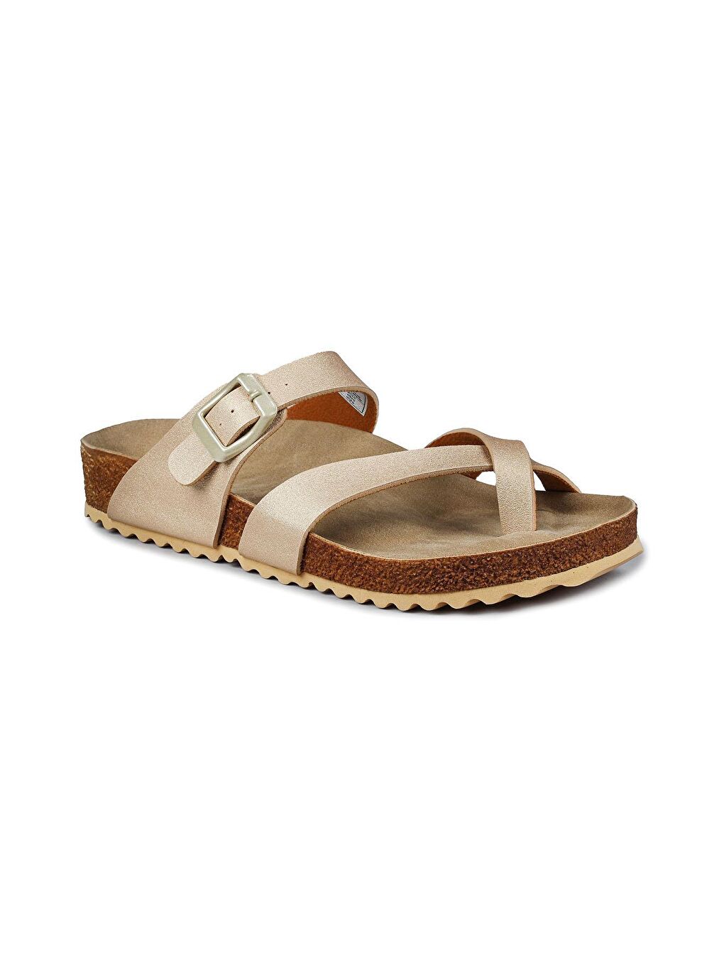 Sarı 50008 Tek Tokalı Altın Rengi Kadın Parmak Arası Terlik-5