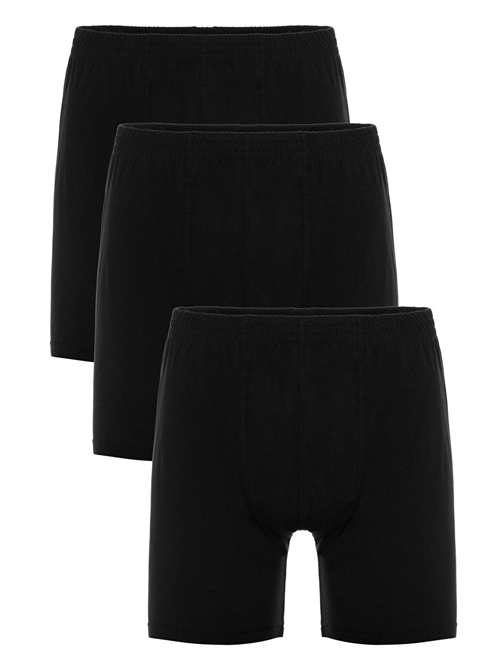 Erkek Pamuklu Siyah Uzun %100 Pamuk Boxer 3'lü 416S