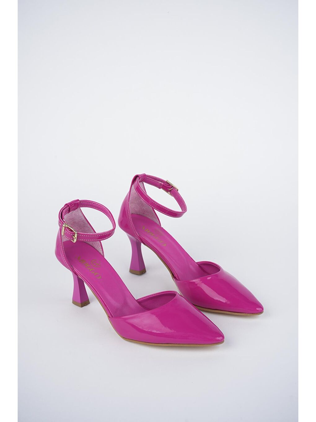 Fuşya Dione Kadın Bilekten Bağlı Sivri Ökçe Klasik Günlük Rahat ve Topuklu Ayakkabı-3
