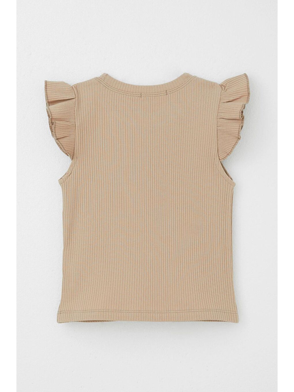 Kız Çocuk Tişört Kemer Boy Yakası Zincir Aksesuarlı Kahverengi (9-14 Yaş)-1