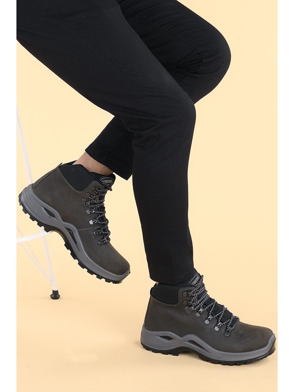 Antrasit M1221 Ranger Su Geçirmez % 100 Deri Erkek Bot Ayakkabı