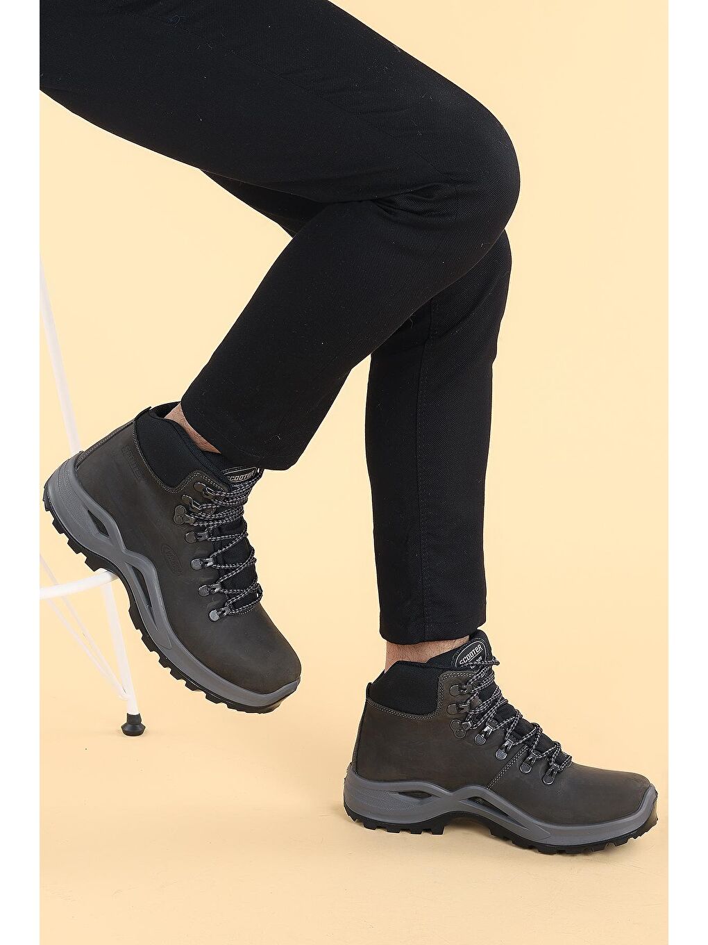 Antrasit M1221 Ranger Su Geçirmez % 100 Deri Erkek Bot Ayakkabı-1