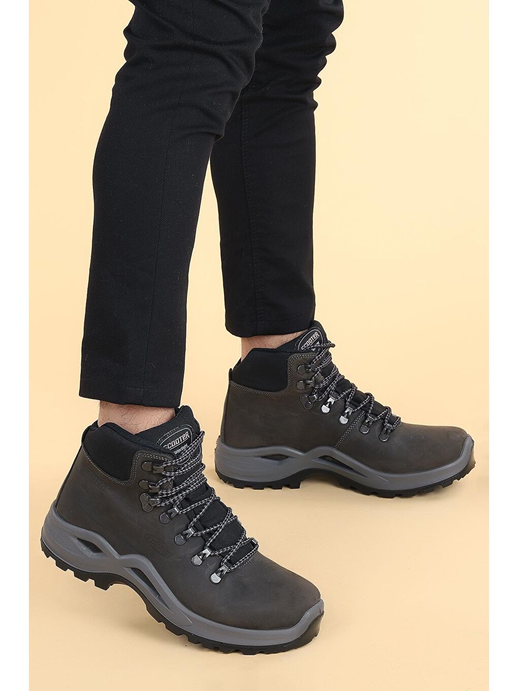 Antrasit M1221 Ranger Su Geçirmez % 100 Deri Erkek Bot Ayakkabı-2