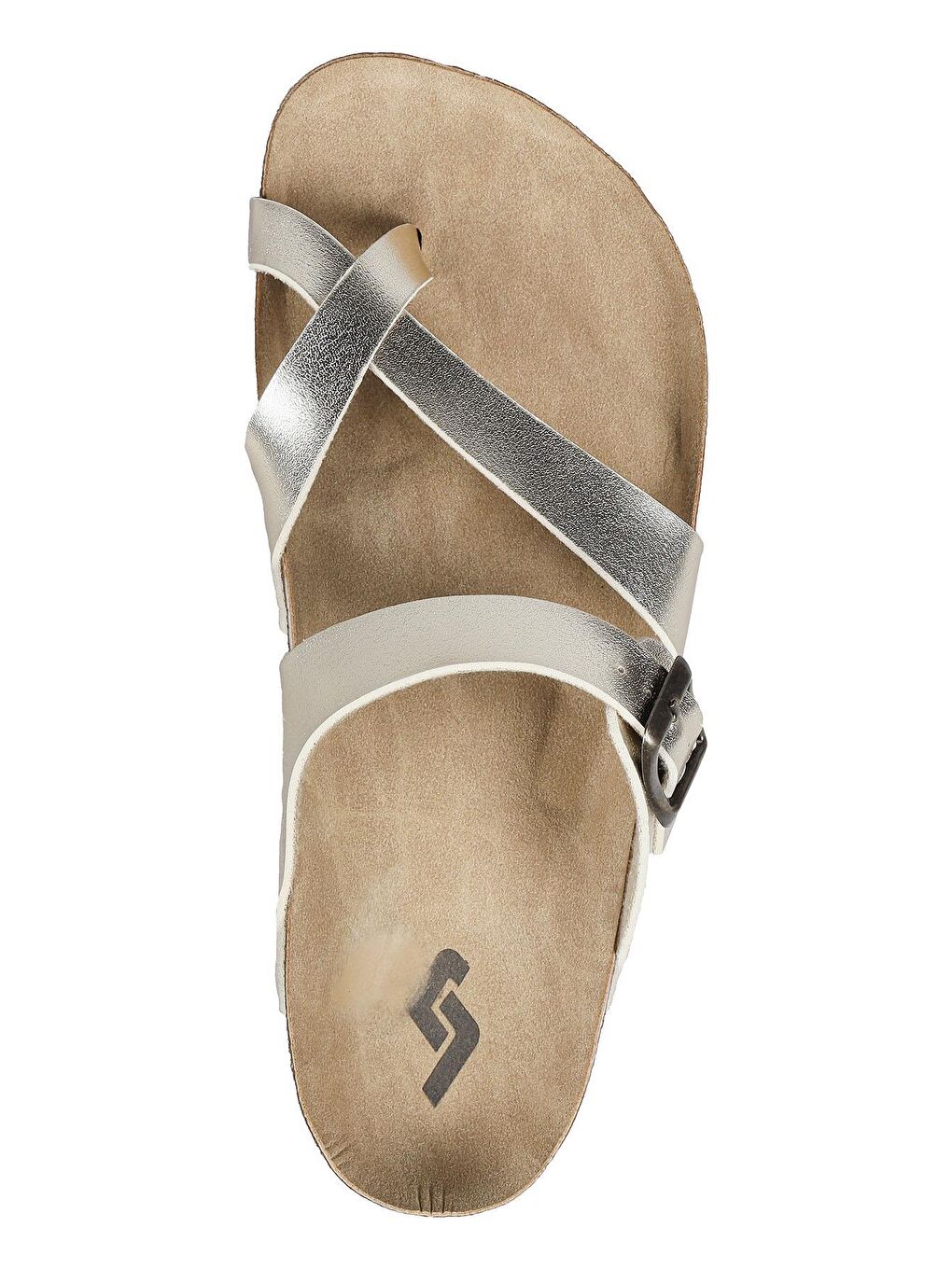 Sarı 50008 Parlak Altın Parmak Arası Tokalı Kadın Terliği-7