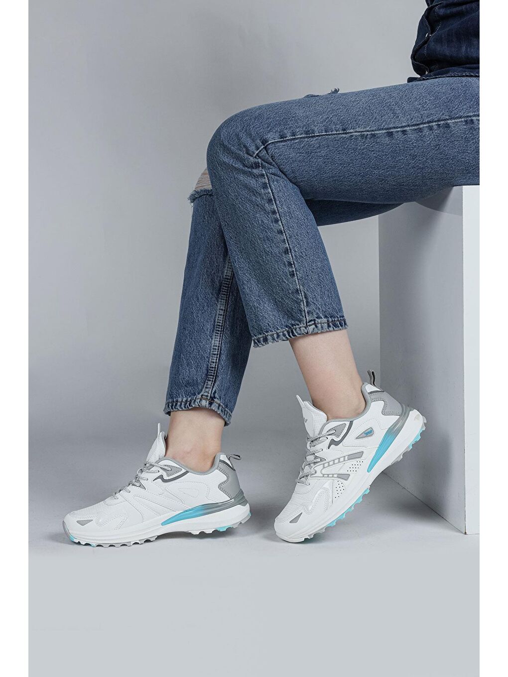 Jump Beyaz-Yeşil 29940 Beyaz - Mint Kadın Sneaker Günlük Spor Ayakkabı - 5