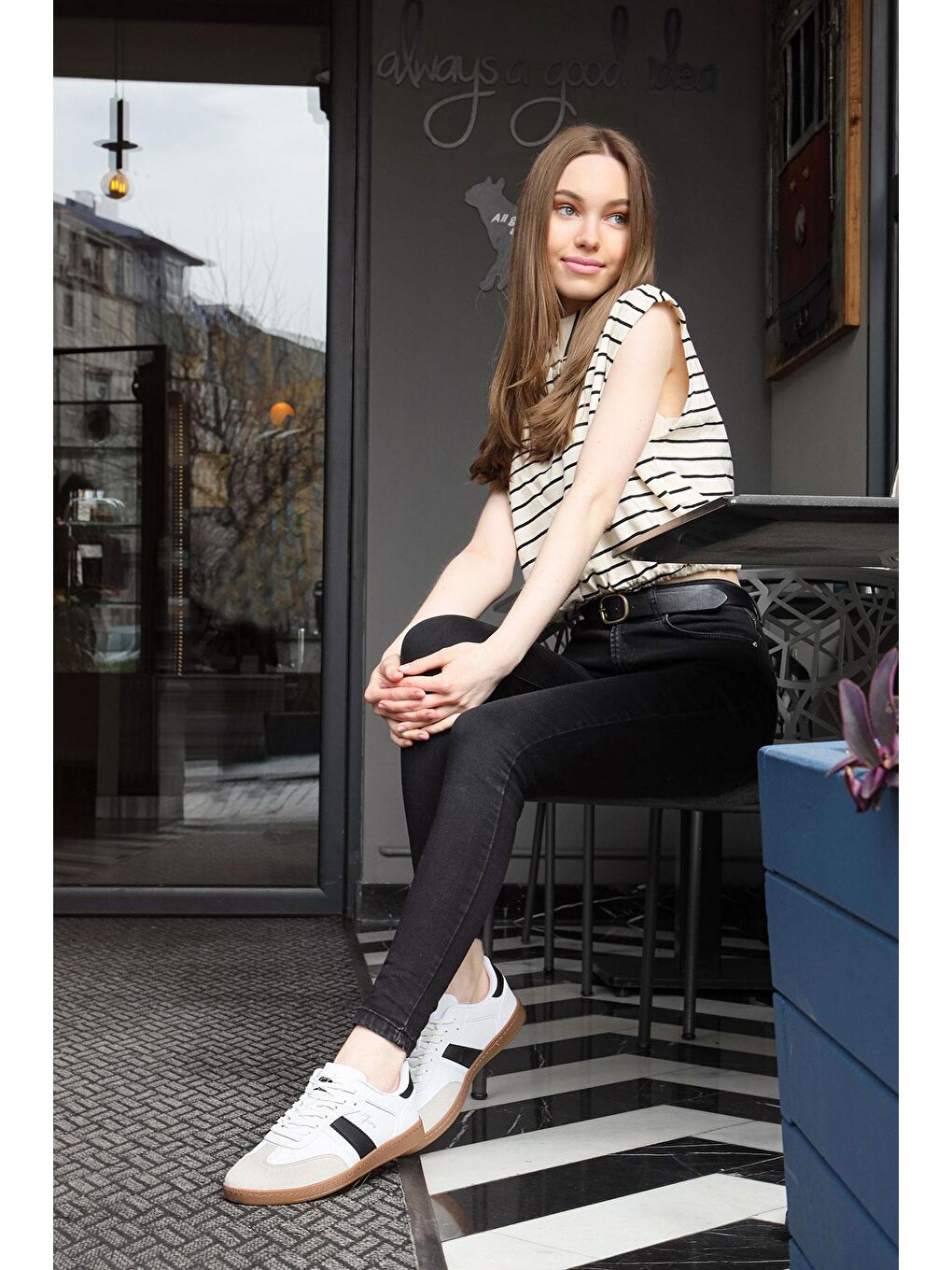 Jump 29967 Beyaz - Siyah Kadın Sneaker Günlük Spor Ayakkabı - 4