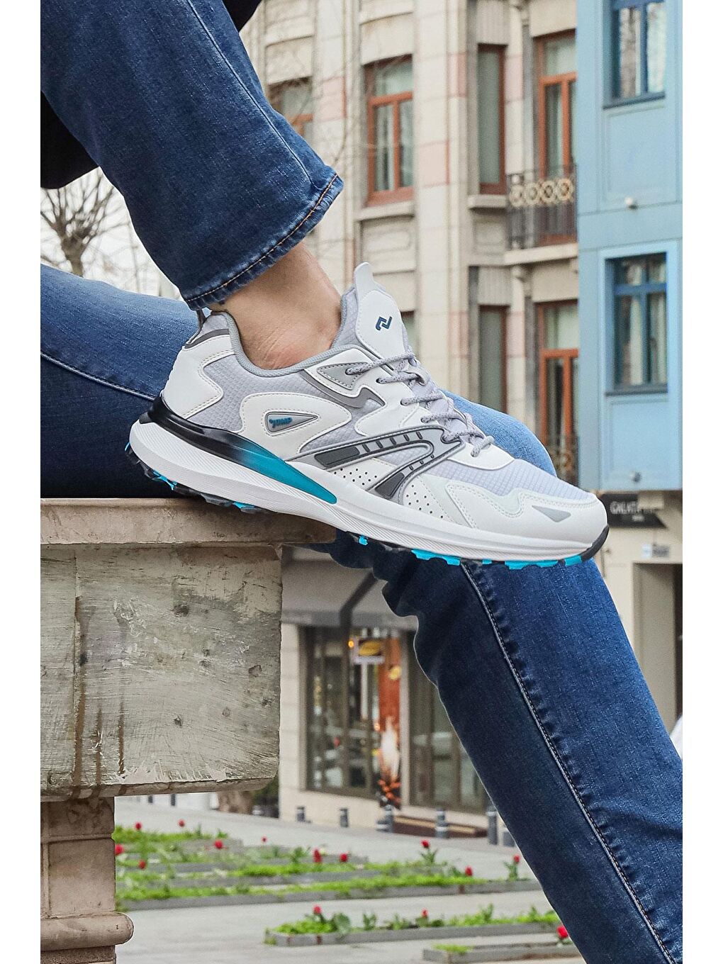 Jump Beyaz-Gri 29725 Beyaz - Gri - Mavi Erkek Sneaker Günlük Spor Ayakkabı - 1