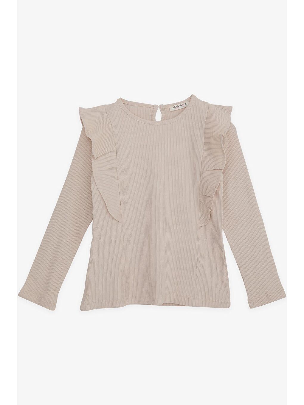 Kız Çocuk Uzun Kollu Bluz Fırfırlı Bej (4-7 Yaş)