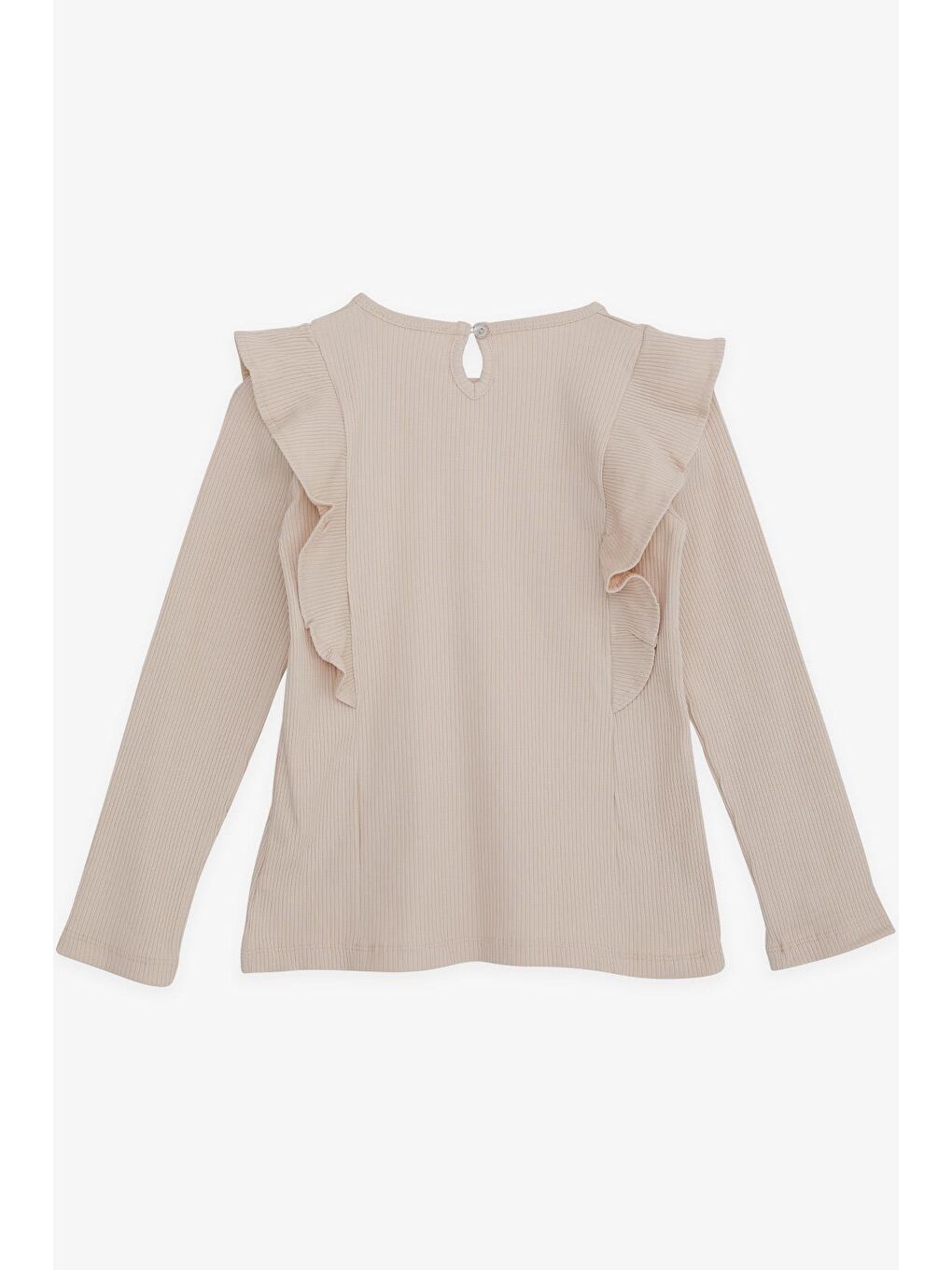 Kız Çocuk Uzun Kollu Bluz Fırfırlı Bej (4-7 Yaş)-1