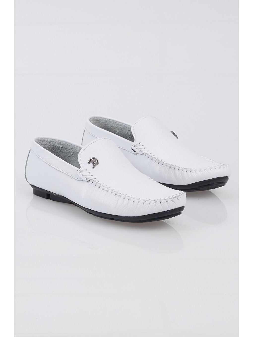 Erkek Beyaz Rahat Kalıp Hakiki Deri Loafer-3