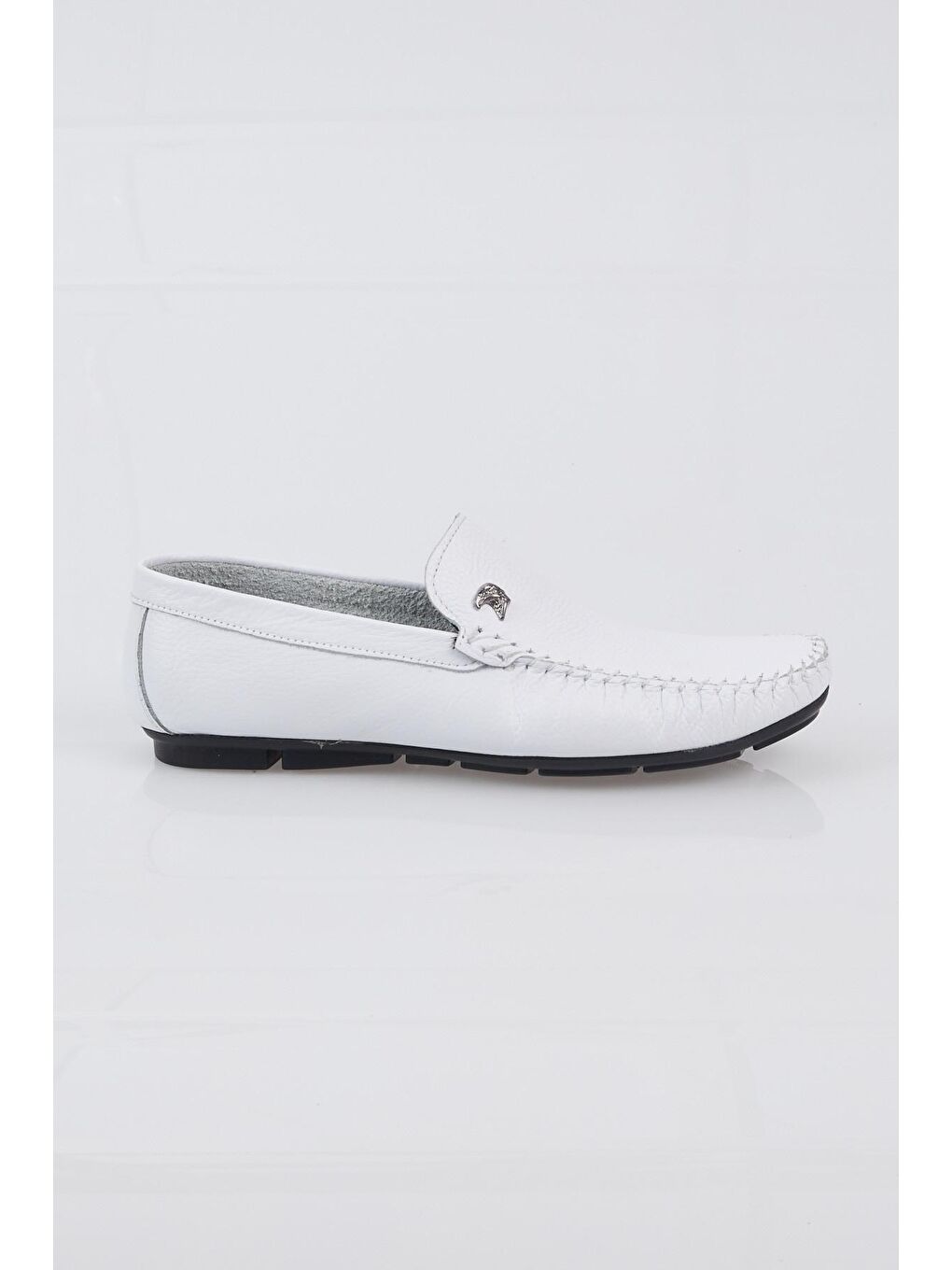 Erkek Beyaz Rahat Kalıp Hakiki Deri Loafer-4