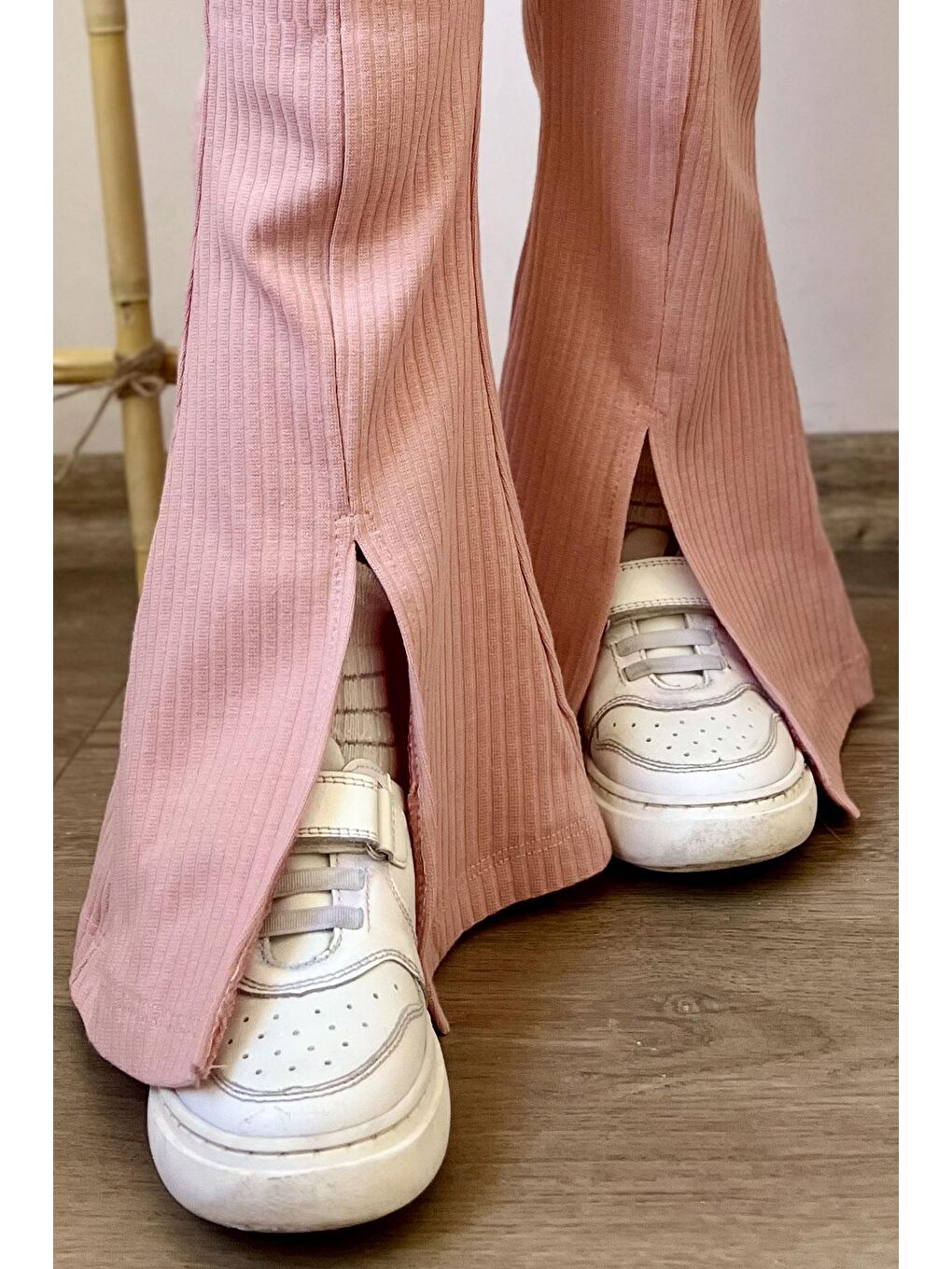 Pembe Kız Çocuk Taytlı Pantolon Takım Yazı Nakışlı Paçası Yırtmaçlı Gülkurusu (2-3 Yaş)-3