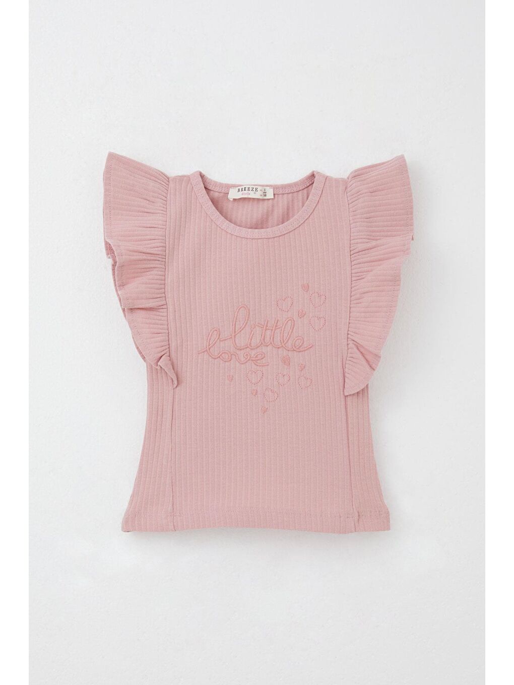 Pembe Kız Çocuk Taytlı Pantolon Takım Yazı Nakışlı Paçası Yırtmaçlı Gülkurusu (2-3 Yaş)-5