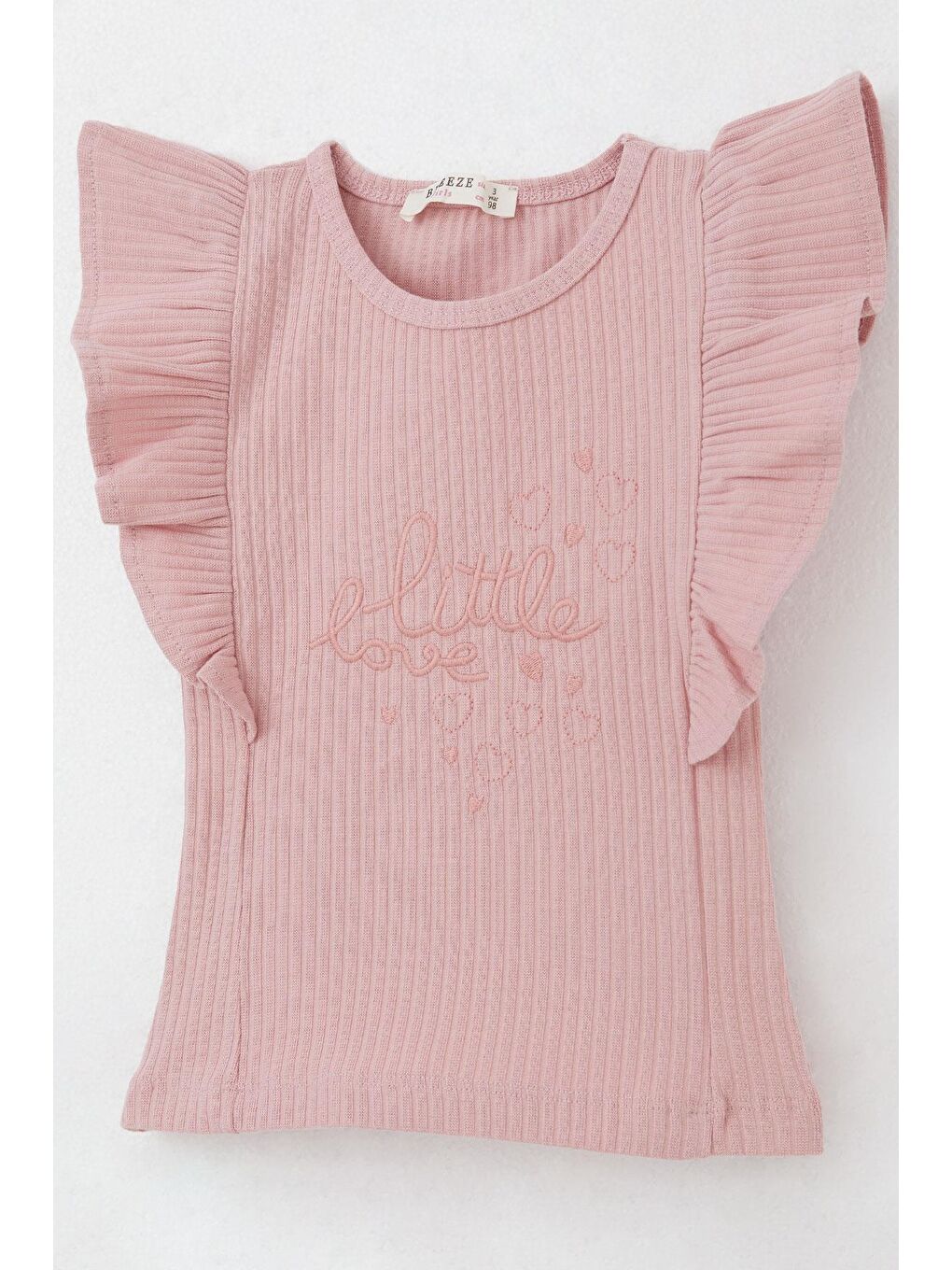 Pembe Kız Çocuk Taytlı Pantolon Takım Yazı Nakışlı Paçası Yırtmaçlı Gülkurusu (2-3 Yaş)-9