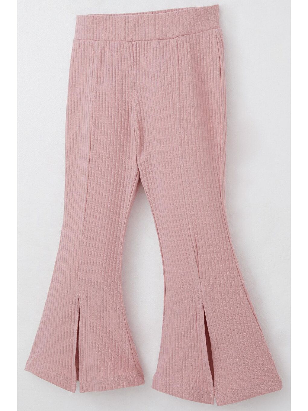 Pembe Kız Çocuk Taytlı Pantolon Takım Yazı Nakışlı Paçası Yırtmaçlı Gülkurusu (2-3 Yaş)-10