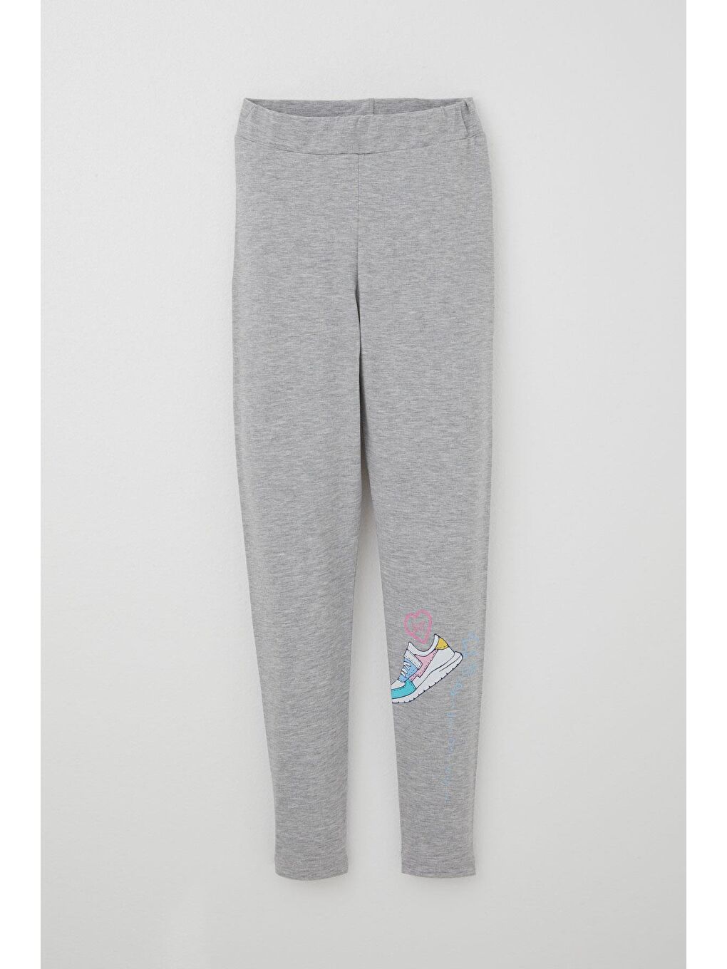 Kız Çocuk Taytlı Takım Renkli Ayakkabı Baskılı Pembe (5-10 Yaş)-2