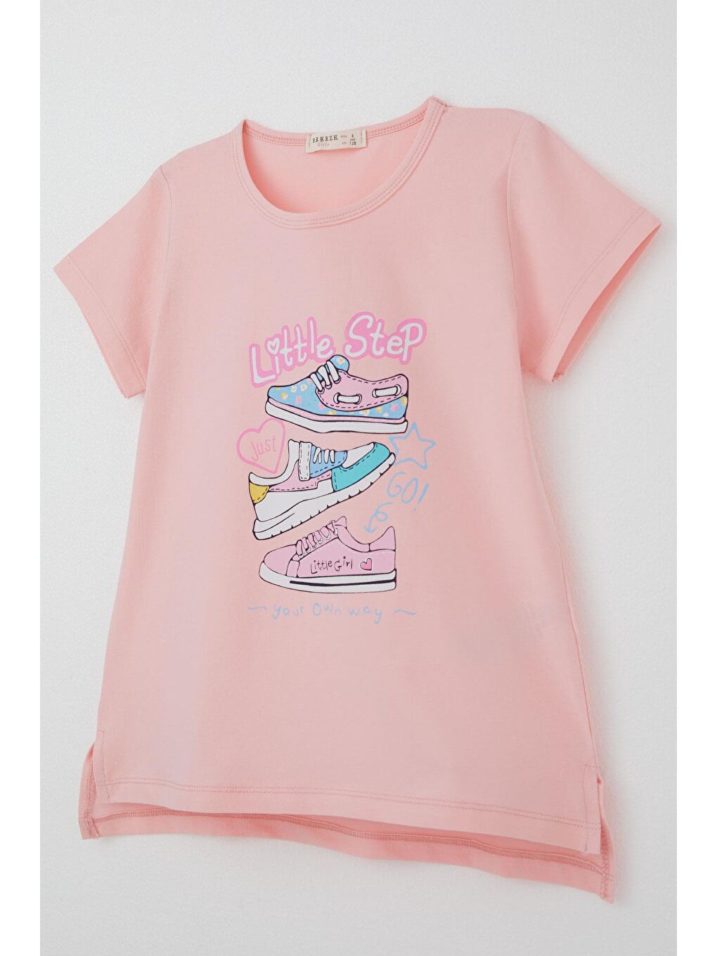 Kız Çocuk Taytlı Takım Renkli Ayakkabı Baskılı Pembe (5-10 Yaş)-5