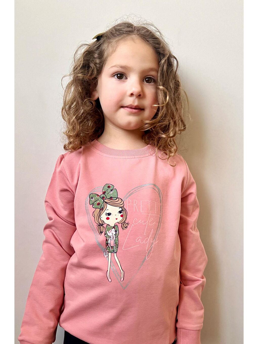 Pembe Kız Çocuk Eşofman Takım Havalı Kız Baskılı Gülkurusu (2-3 Yaş)-2