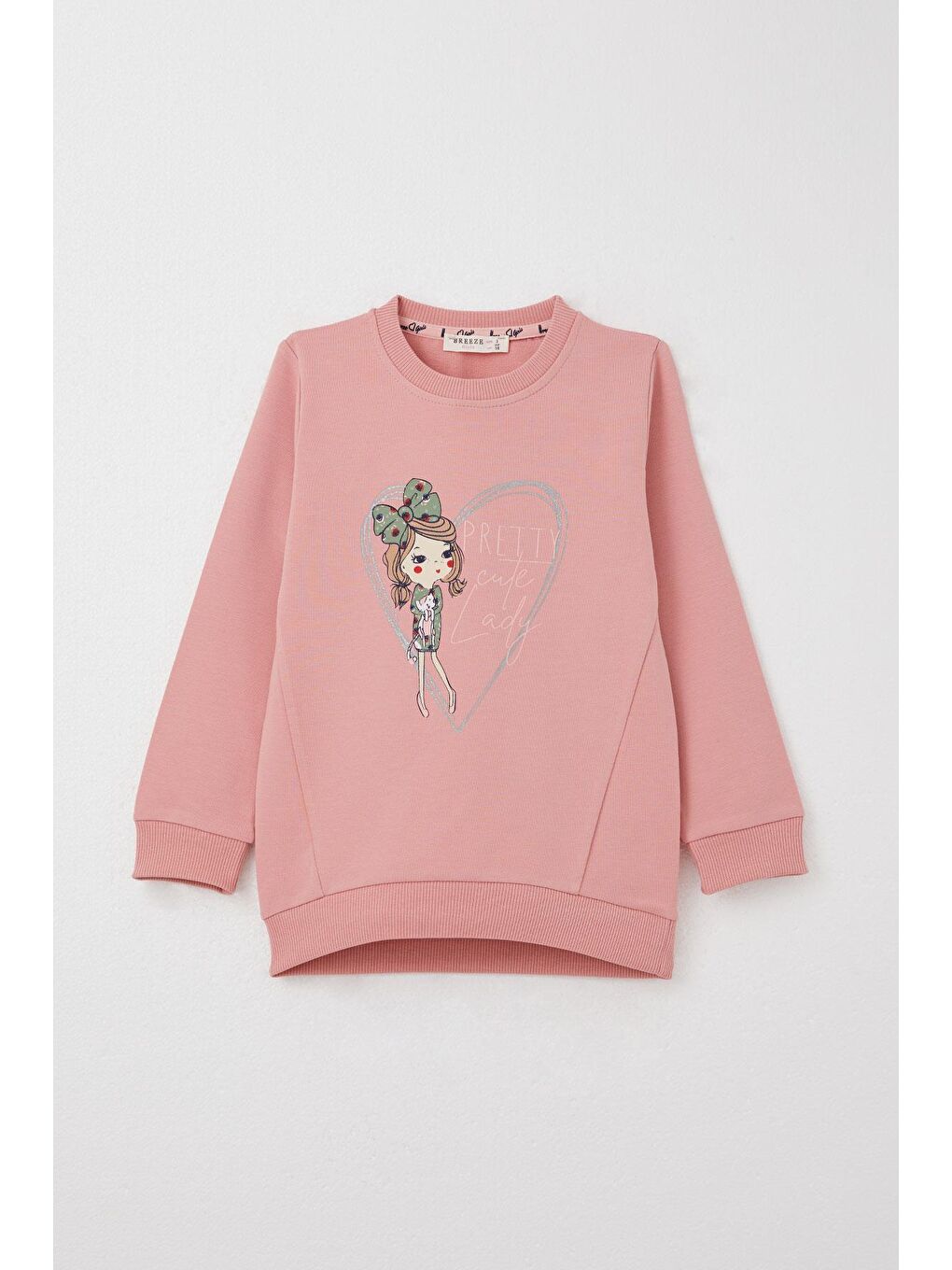 Pembe Kız Çocuk Eşofman Takım Havalı Kız Baskılı Gülkurusu (2-3 Yaş)-5