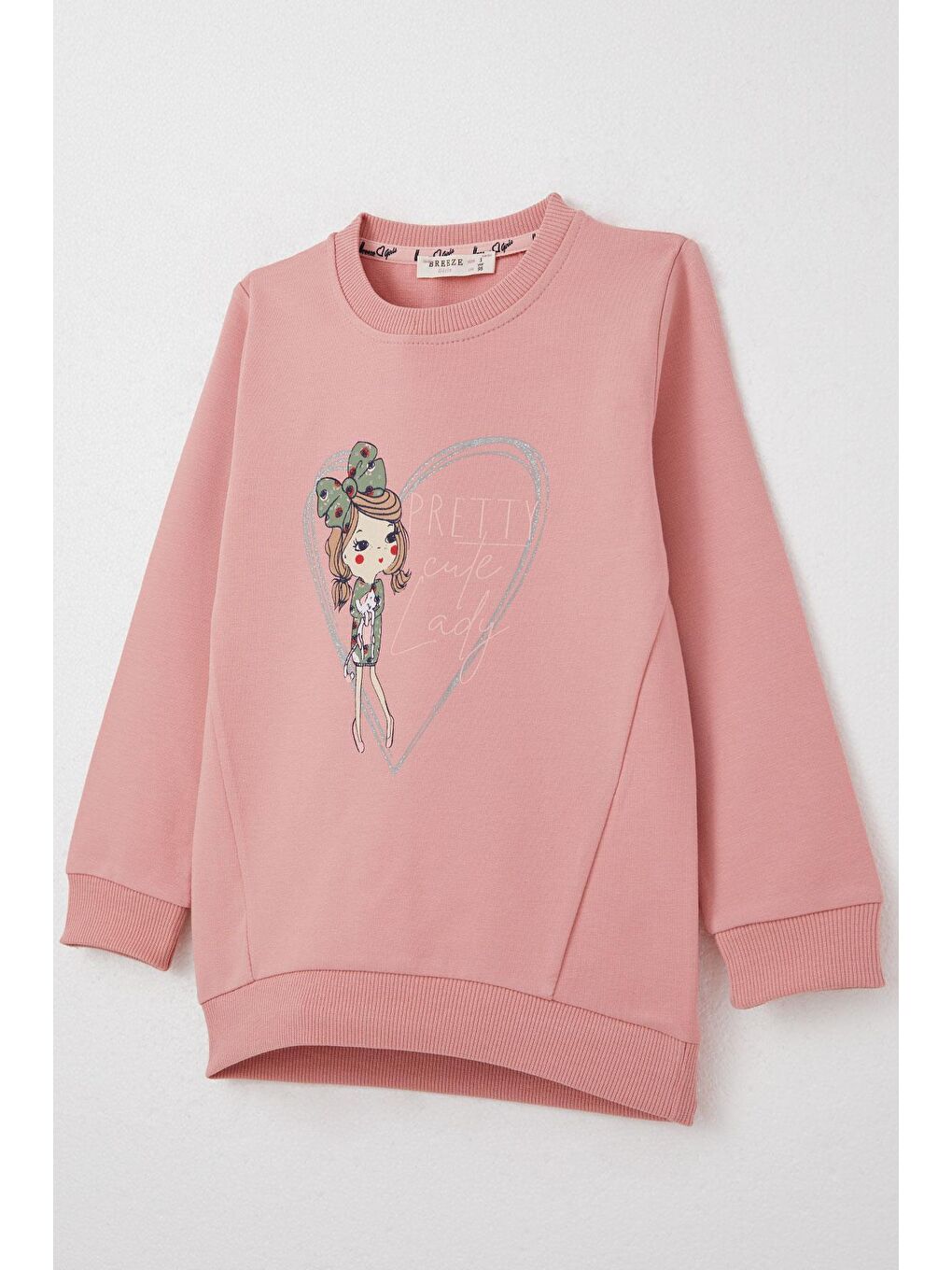 Pembe Kız Çocuk Eşofman Takım Havalı Kız Baskılı Gülkurusu (2-3 Yaş)-9